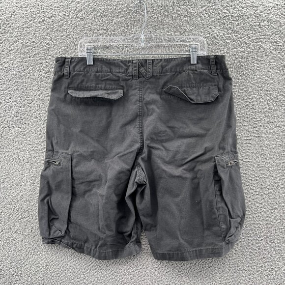 Nike Cargo Shorts Mens 36 Black Rip Stop Zipper Pockets Y2K - Picture 3 of 10